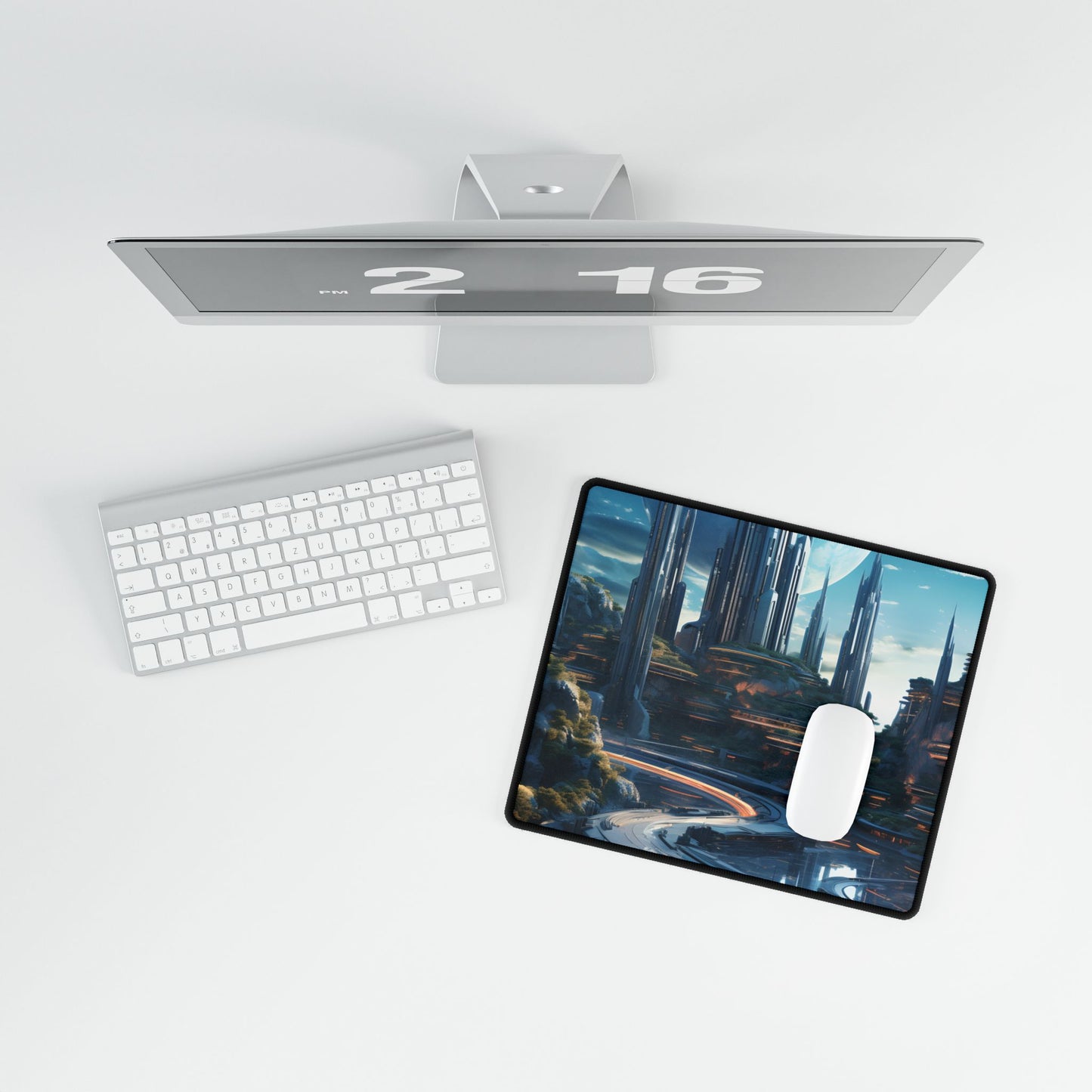 Futuristic Utopia: A Vision of Perfect yet Oppressed Society - Desk Mat