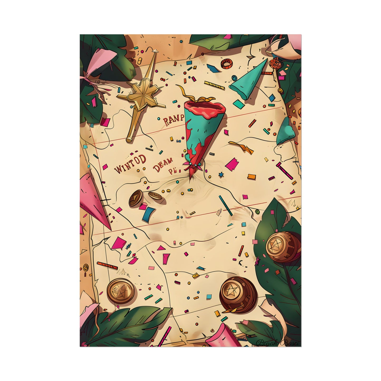 Whimsical Portrait with a Large Nose - Poster