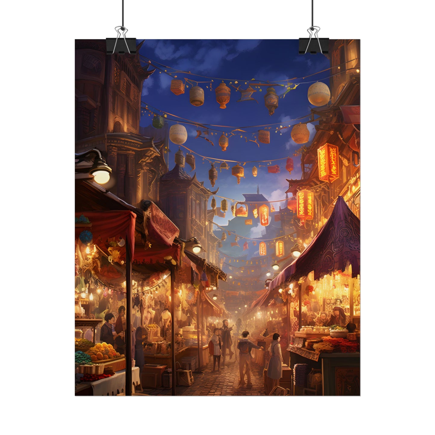 Enchanting Evening Street Food Market: A Vibrant Gathering - Poster