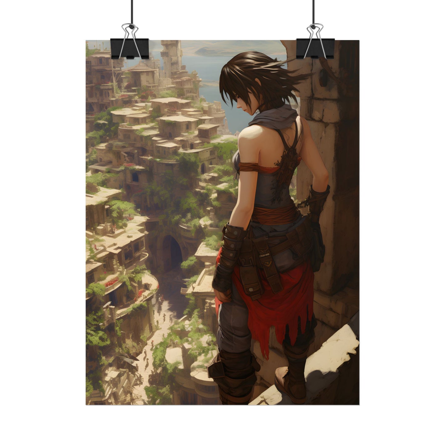 Vibrant Cityscape from Above: Dynamic Bird's Eye View - Poster