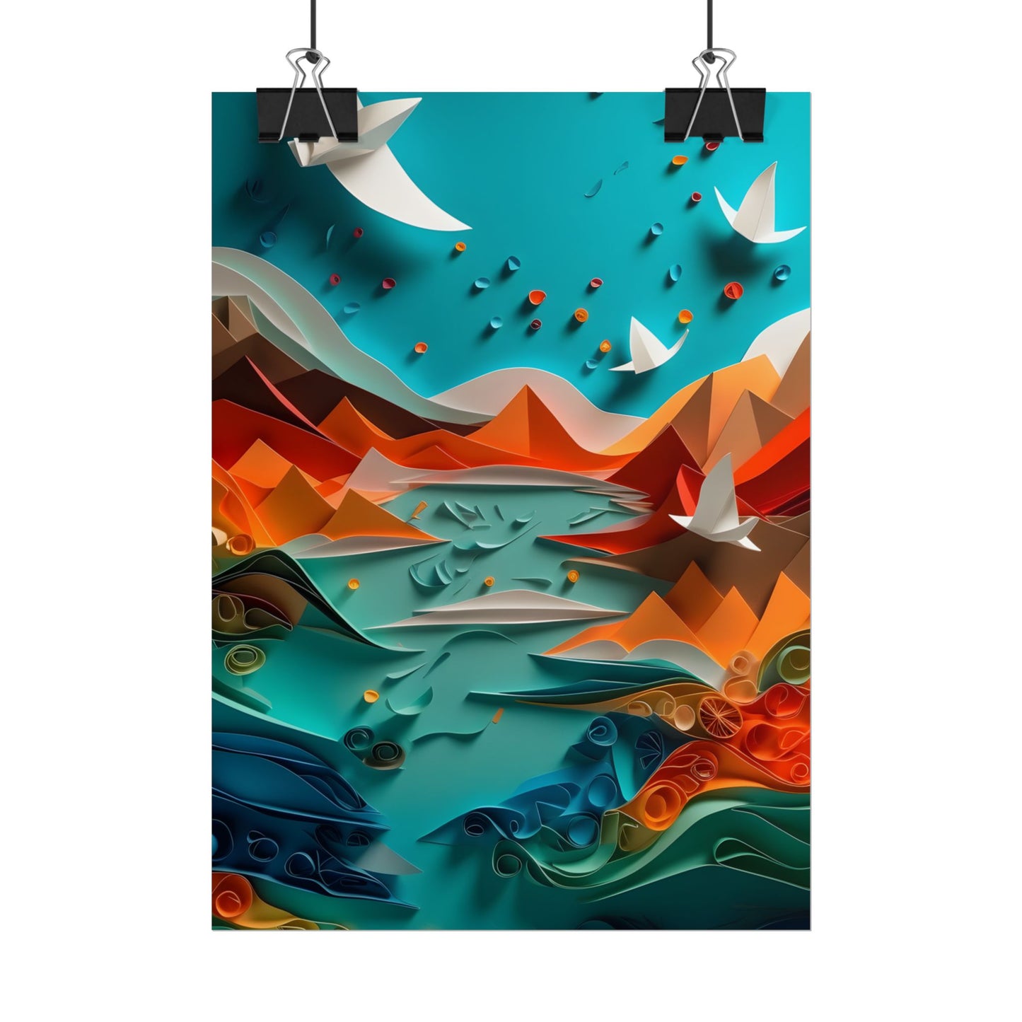 Abstract Geometric Art: Colorful Shapes in Harmony - Poster