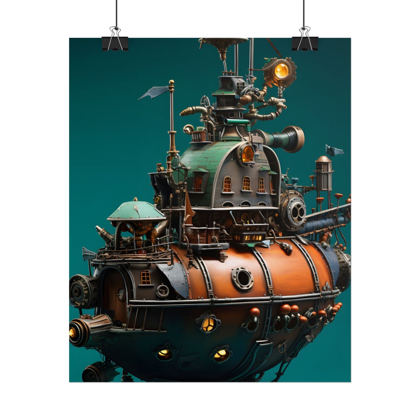 Steampunk Undersea Journey with Captain Nemo's Nautilus - Poster