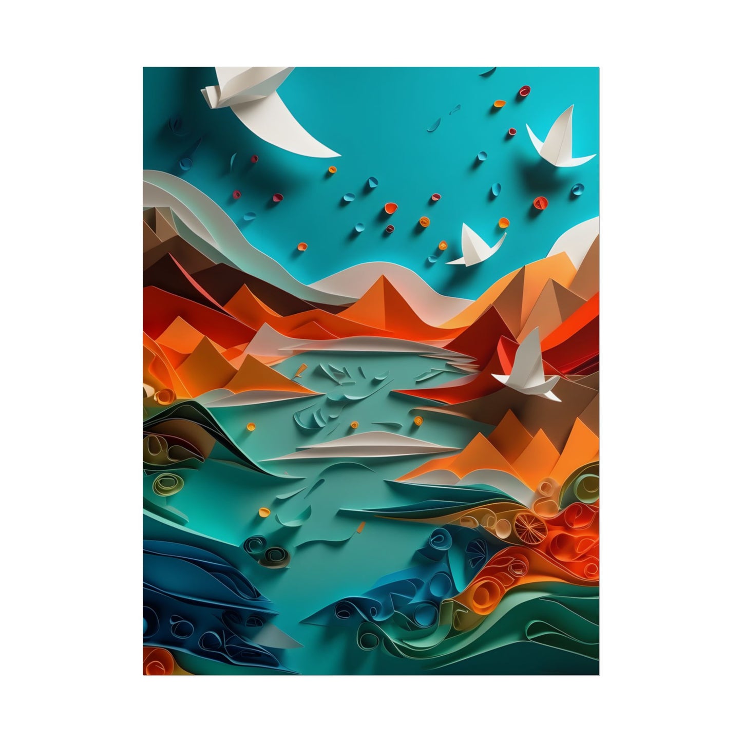 Abstract Geometric Art: Colorful Shapes in Harmony - Poster