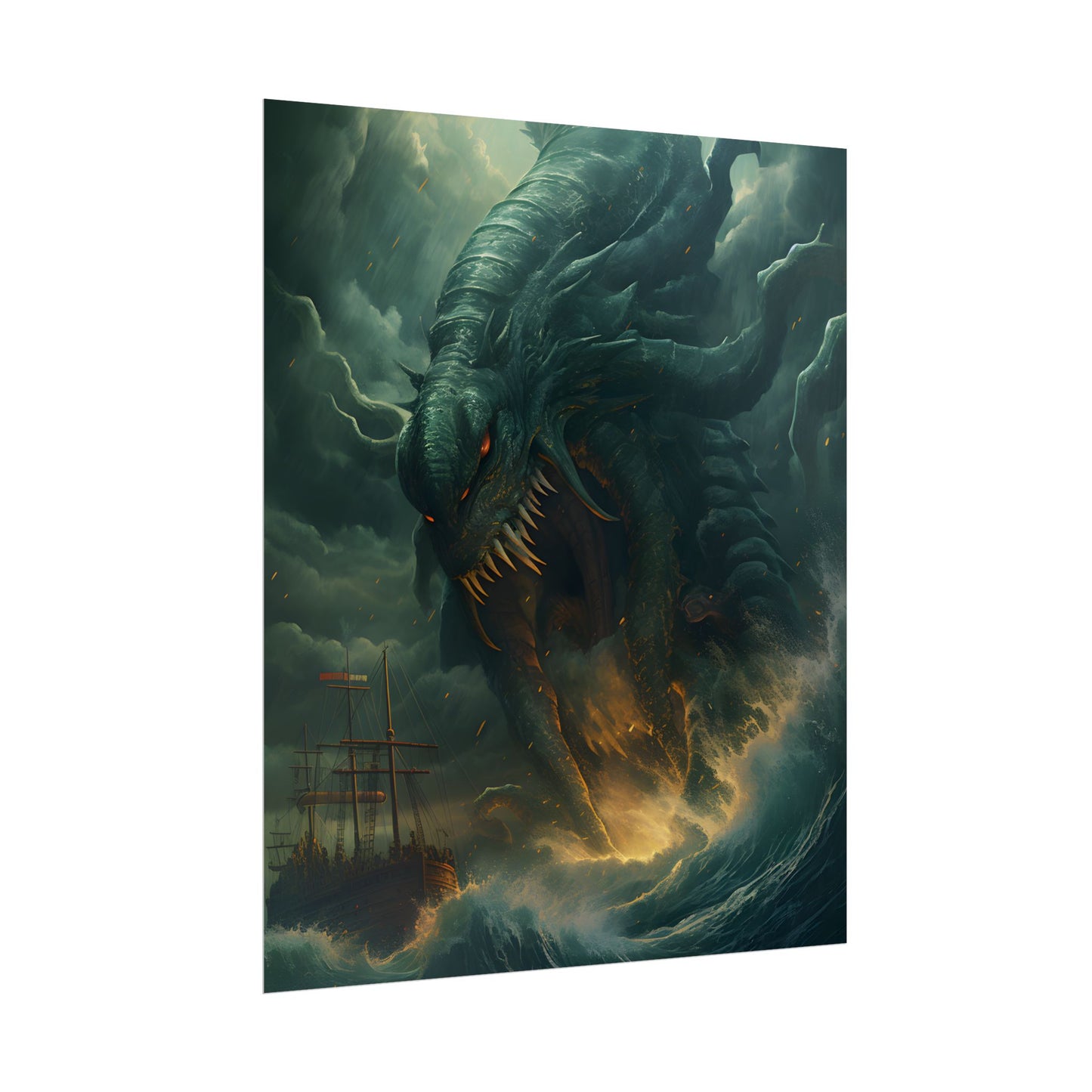 Ancient Sea Monsters: Mythical Marine Reptile Artwork - Poster