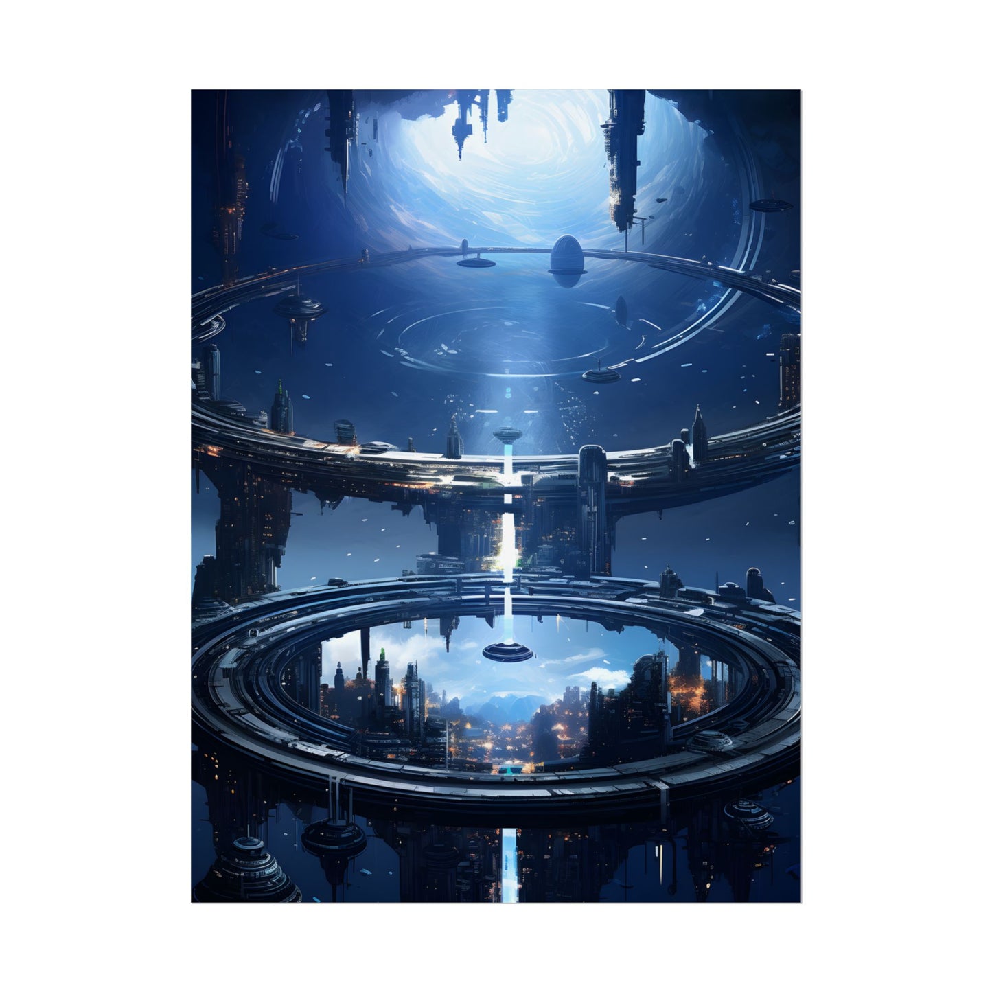 Aetherial Space Station: Massive, Futuristic Space Station in Orbit - Poster