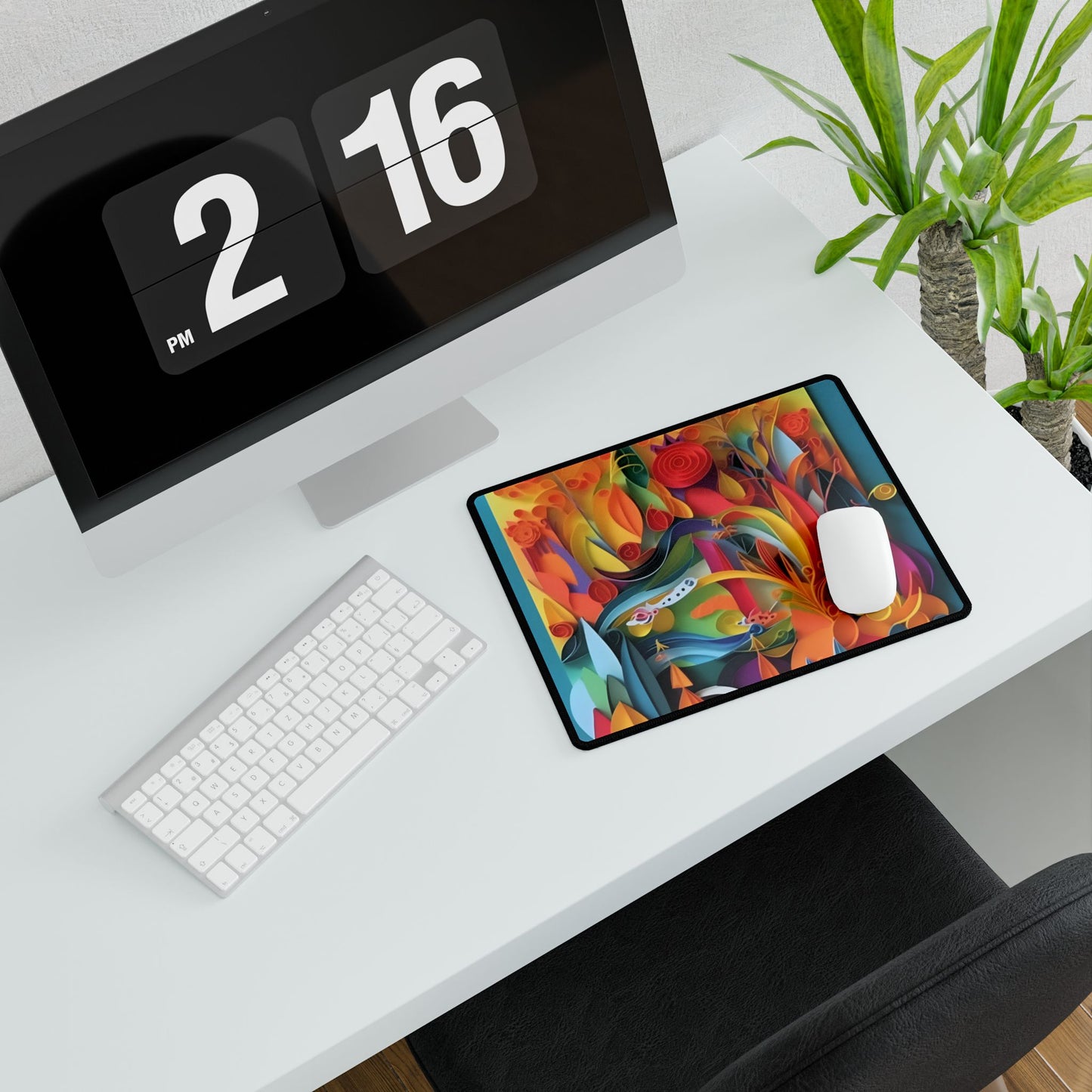 Colorful Quilled Indian Landscape Artwork - Desk Mat