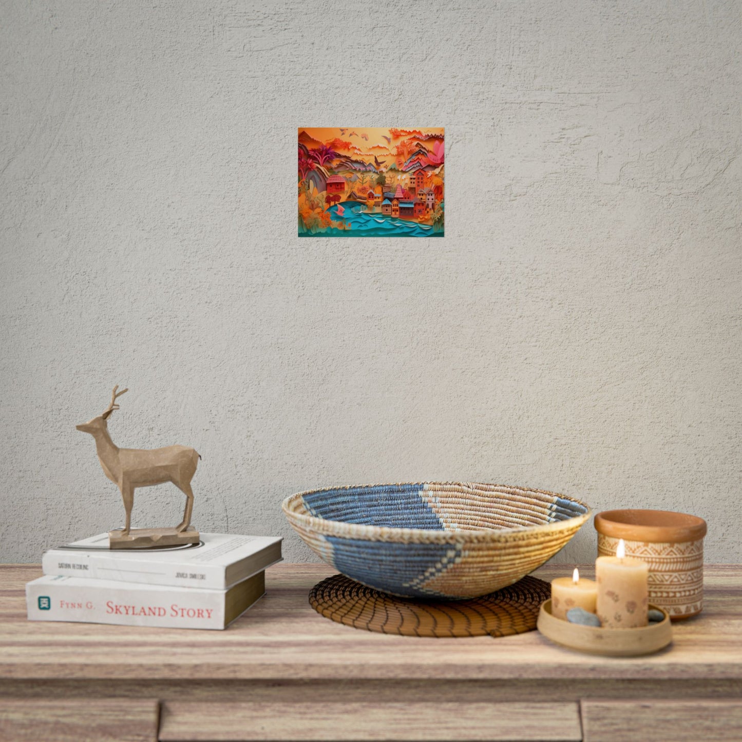 Magical Beach Landscape: Paper Quilling Artwork - Poster