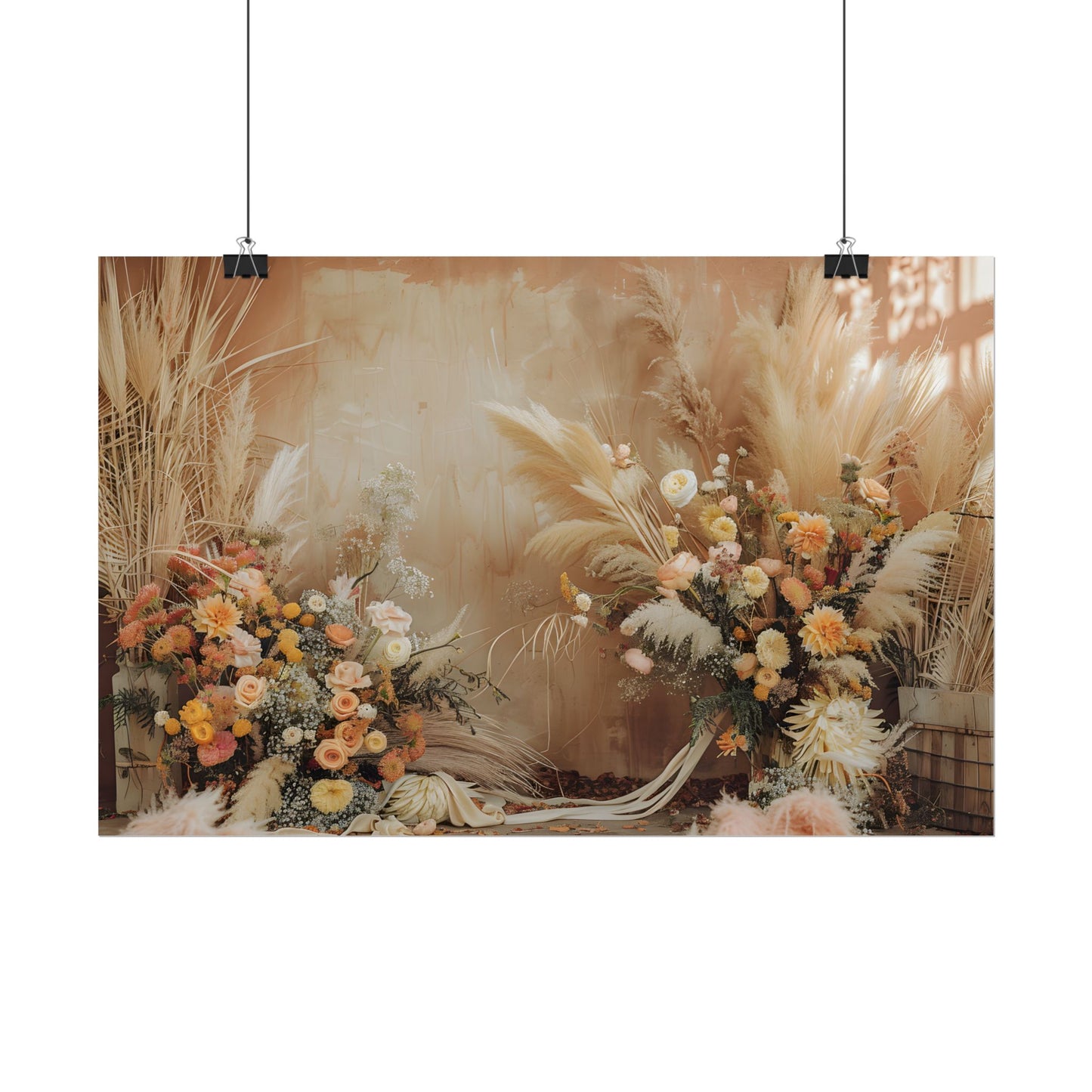 Whimsical Floral Pampas Find: Explore Calming Artwork - Poster