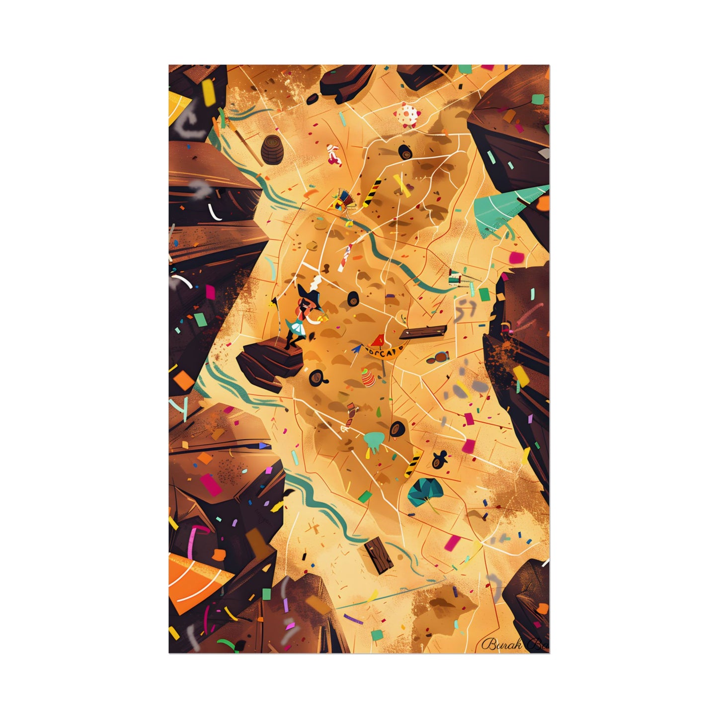 Whimsical Illustration: Classic Facial Features - Poster