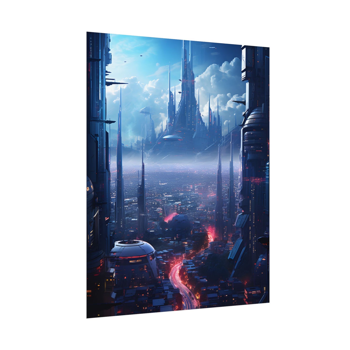 Cyberpunk Dystopia: Neon Cityscape Digital Artwork - Poster