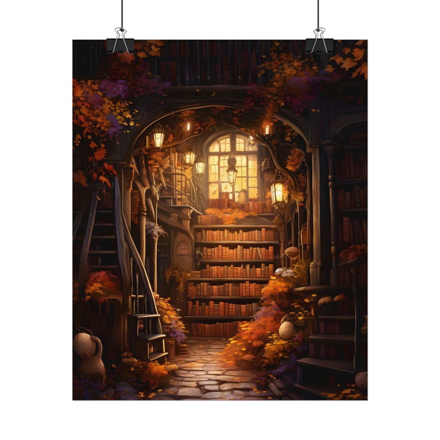 Whimsical Magical Bookshop: Enchanting Artwork in a Hidden Corner - Poster