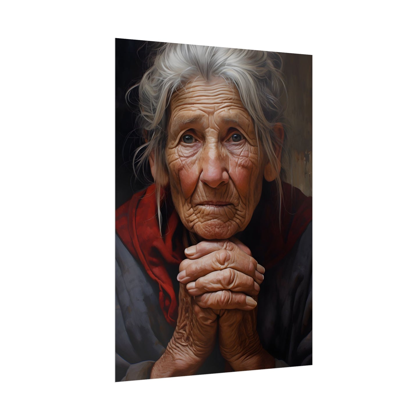 Wisdom in Age: Elderly Portrait Art - Poster