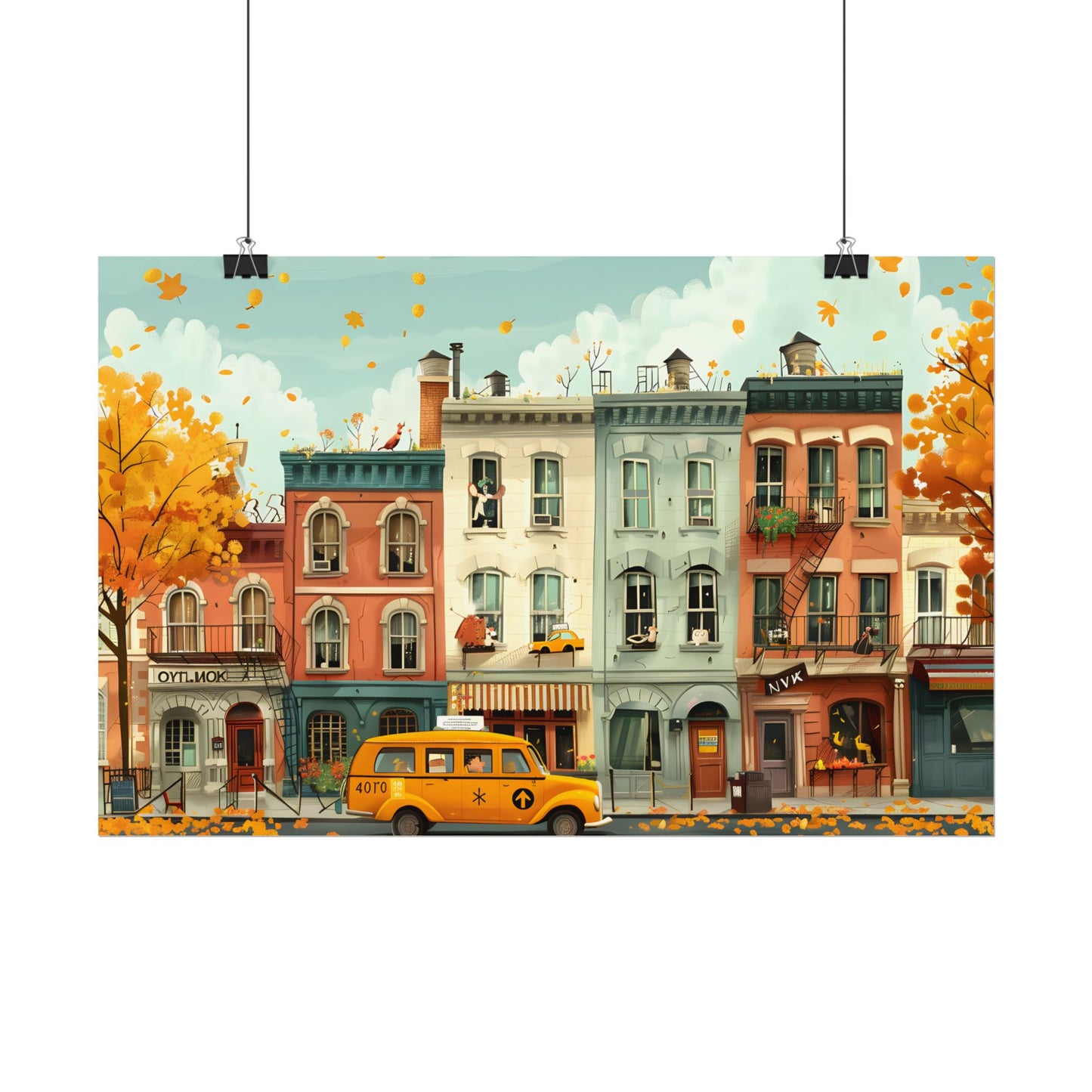 Whimsical Yellow Dream: A Captivating Illustration - Poster