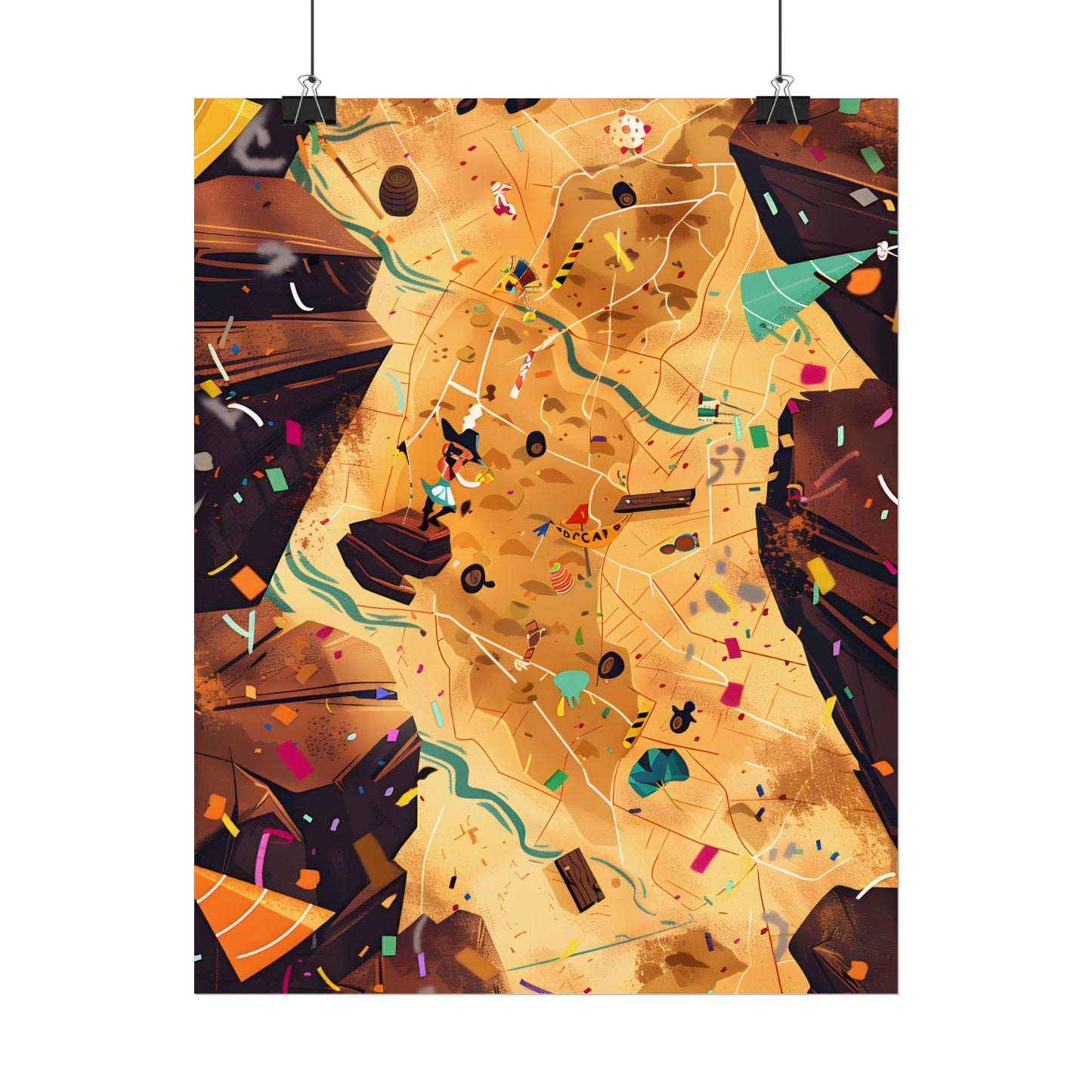 Whimsical Illustration: Classic Facial Features - Poster