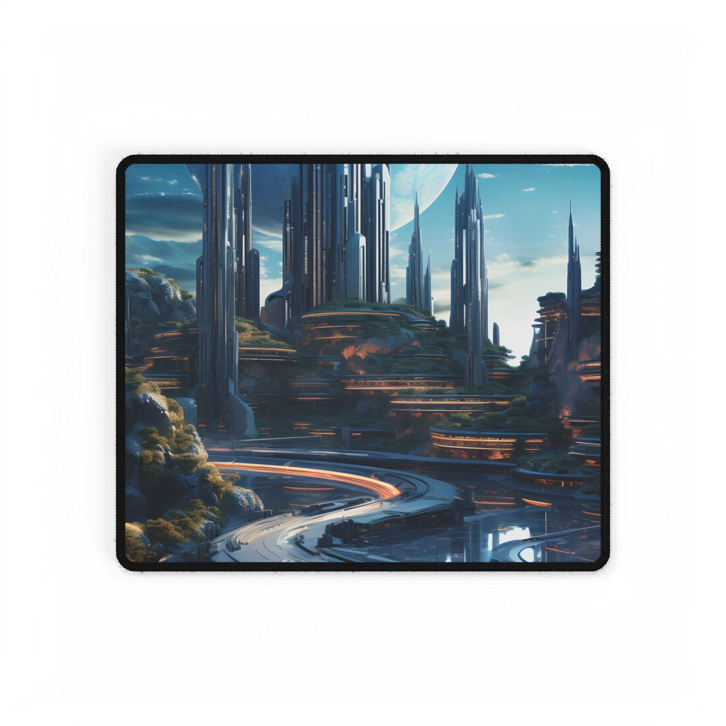 Futuristic Utopia: A Vision of Perfect yet Oppressed Society - Desk Mat