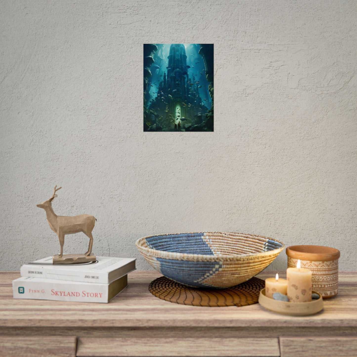 Sunken Ancient City: Underwater Ruins Digital Art - Poster