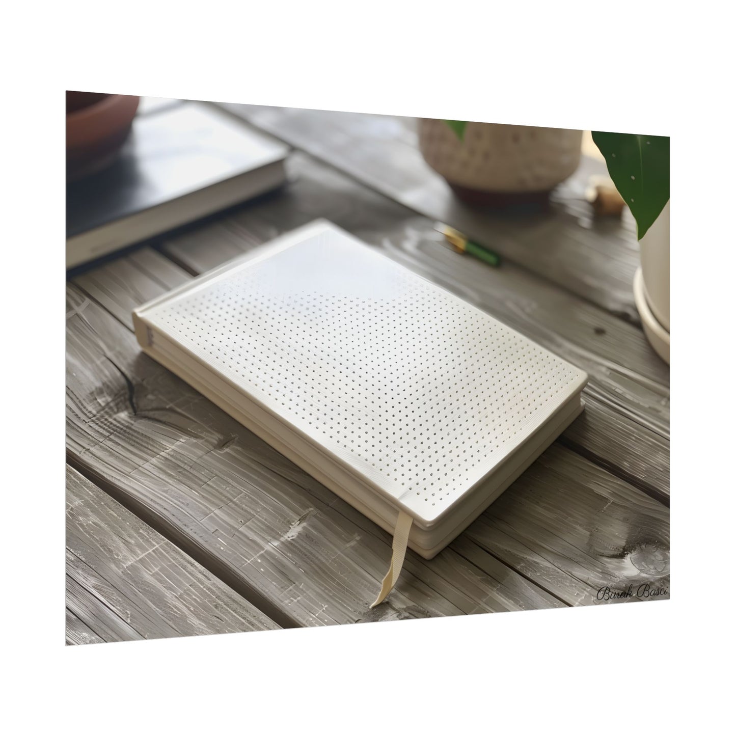 Minimalist Notebook: Embossed Dot Pattern Art - Poster