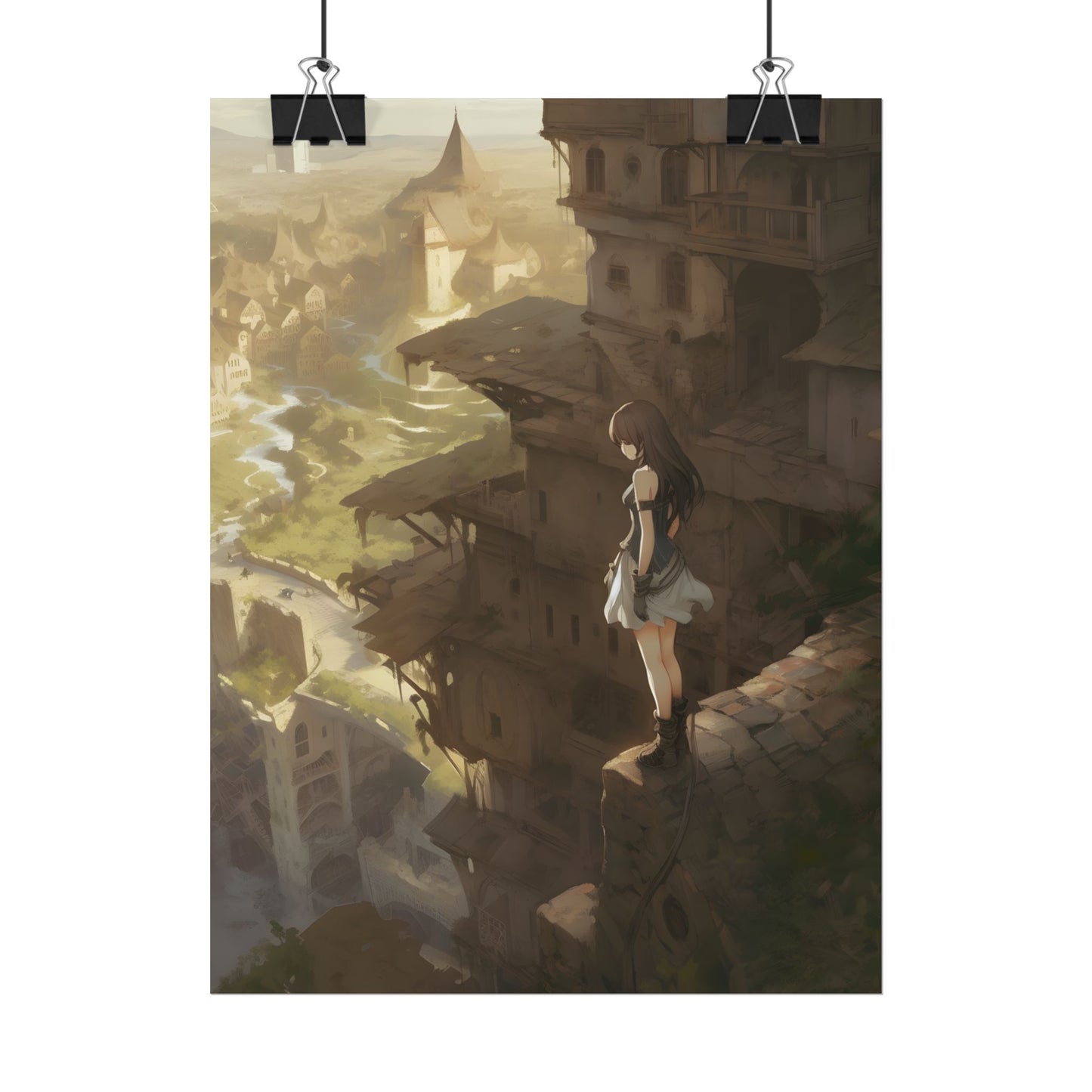Anime Bird in Flight: Feathered Friend Soaring Through Air - Poster