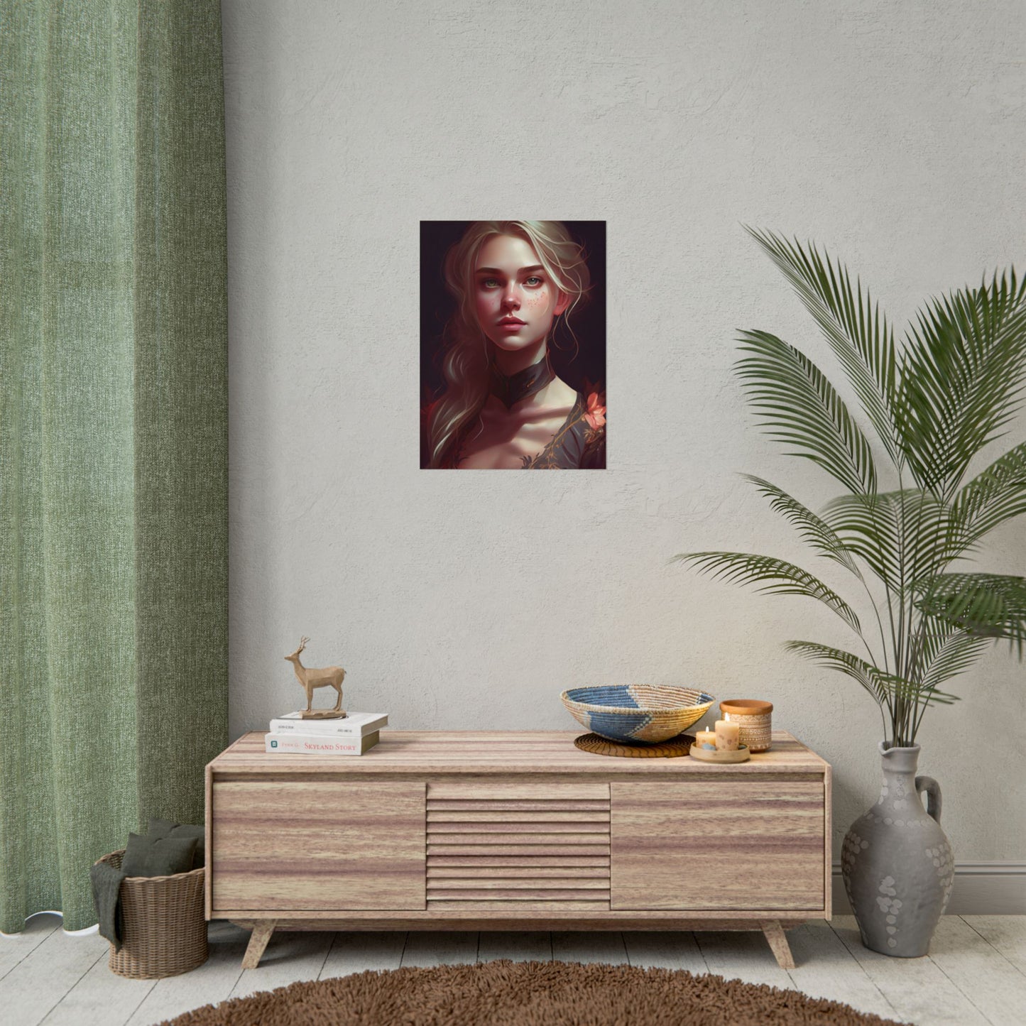 Astonishing Blonde Portrait: Artistic Beauty in Darkness - Poster