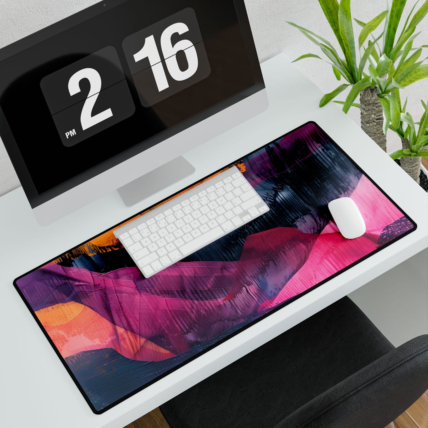 Vibrant Abstract Art: Organic Patterns in Modern Colors - Desk Mat