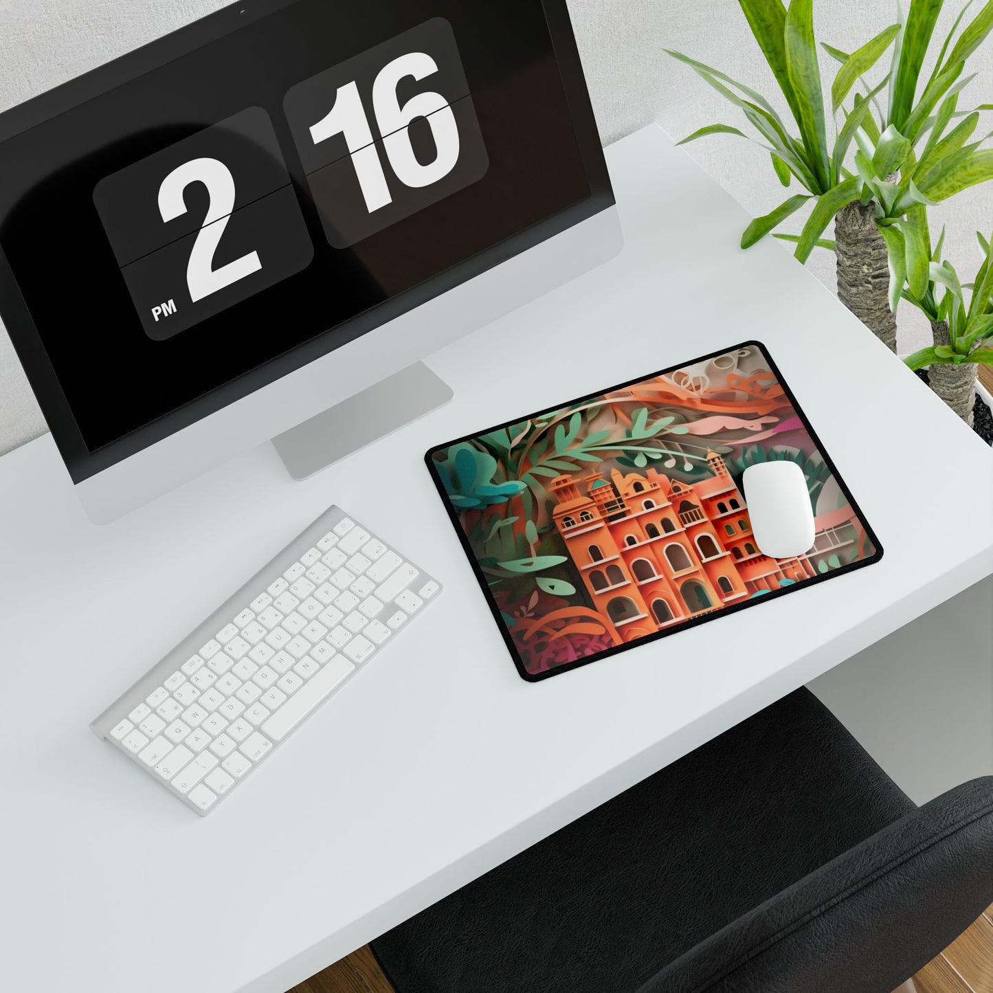 European Paper Quilled Landscape: Artistic Craftsmanship - Desk Mat