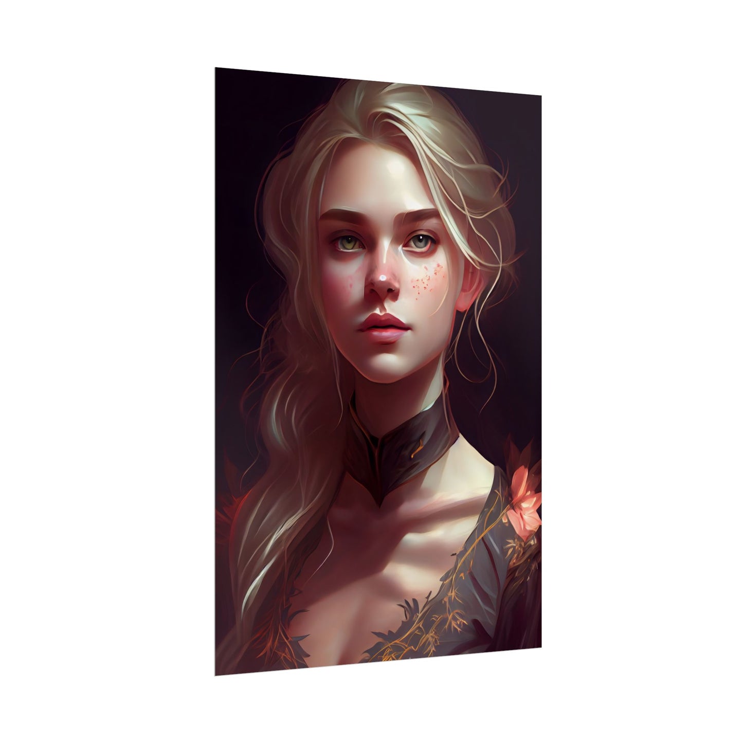 Astonishing Blonde Portrait: Artistic Beauty in Darkness - Poster