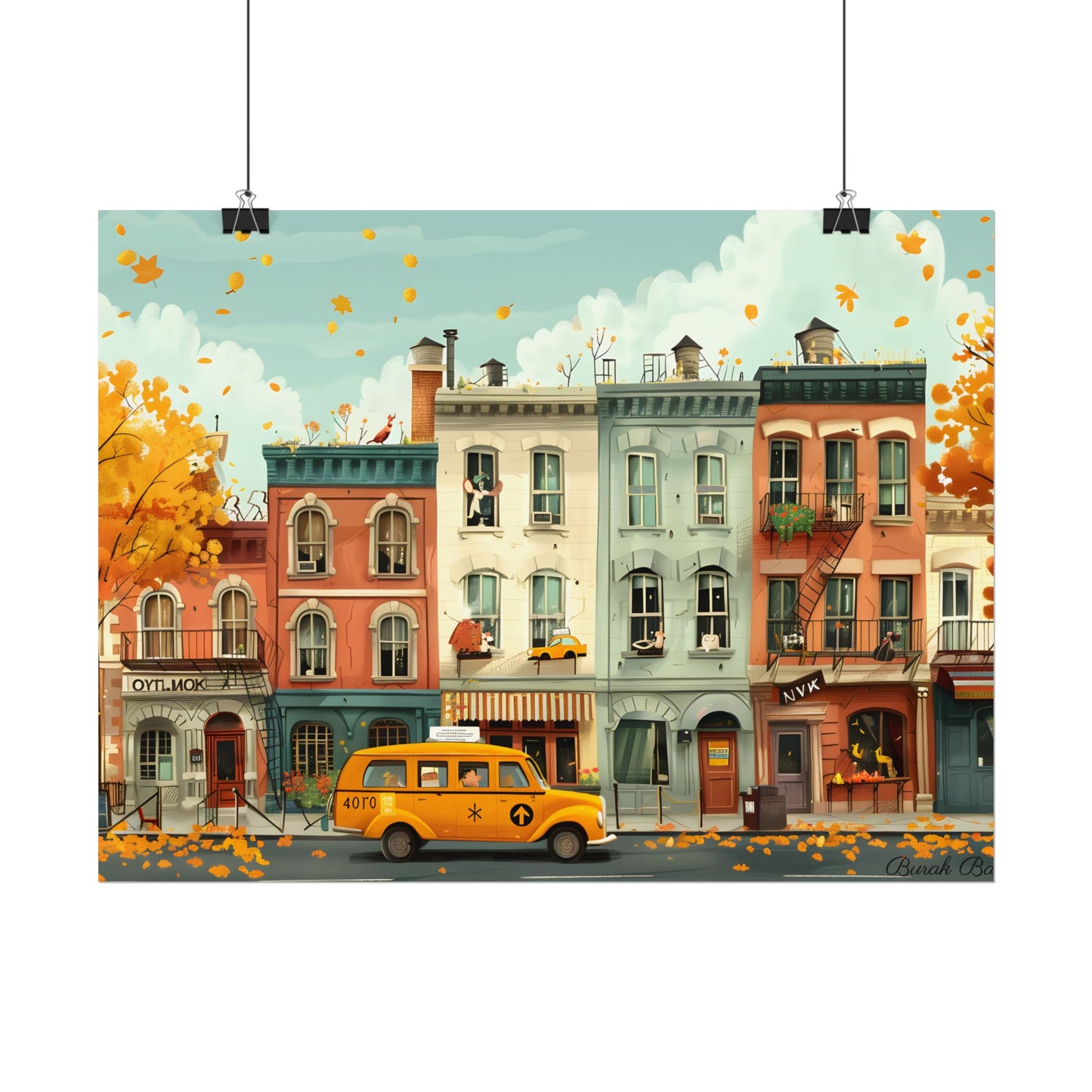 Whimsical Yellow Dream: A Captivating Illustration - Poster