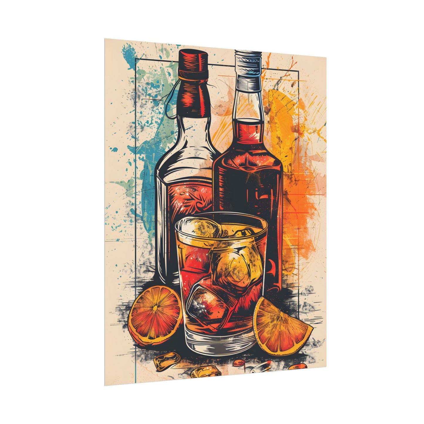 Vintage Cocktail Hour: Old-Fashioned Glass Art Poster - Poster