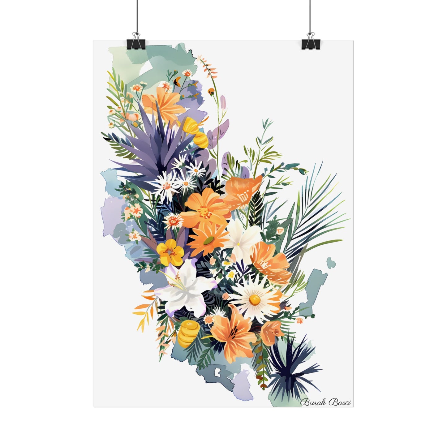Whimsical Florida Map: Playful Art Illustration - Poster