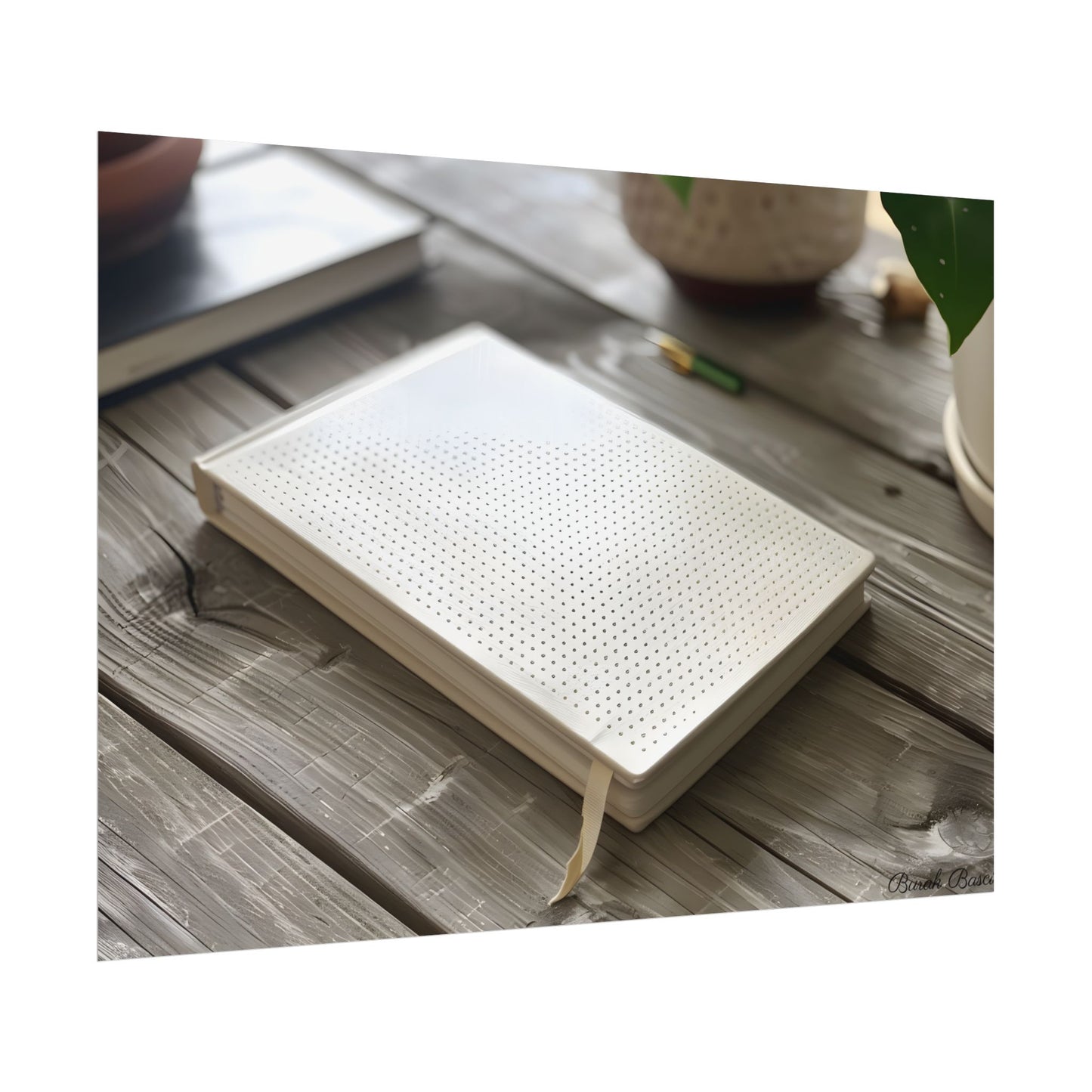 Minimalist Notebook: Embossed Dot Pattern Art - Poster
