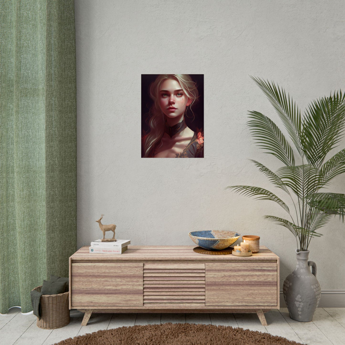 Astonishing Blonde Portrait: Artistic Beauty in Darkness - Poster
