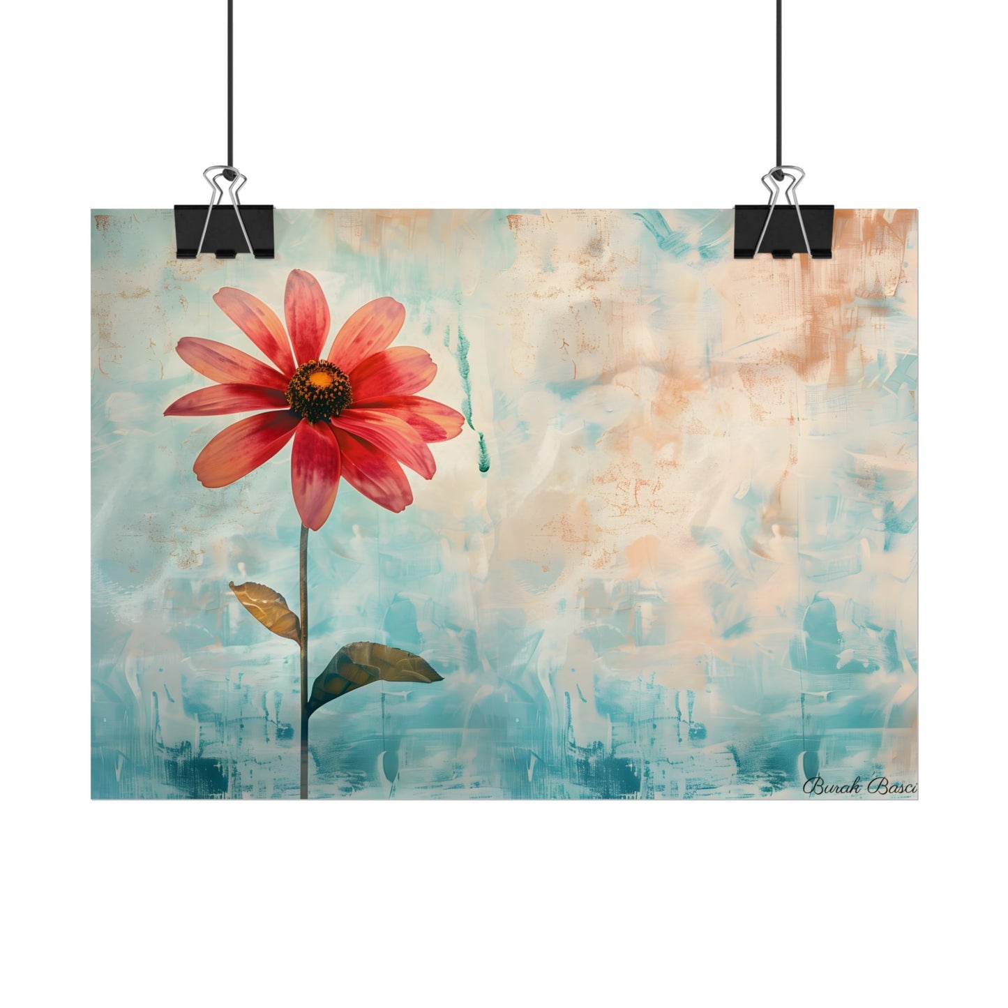 Blooming Growth: Whimsical Floral Art - Poster