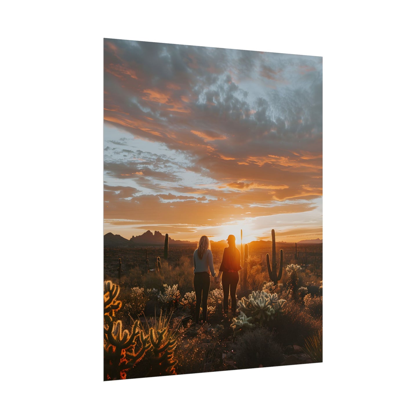 Desert Sunset Duo: Outdoor Artwork - Poster