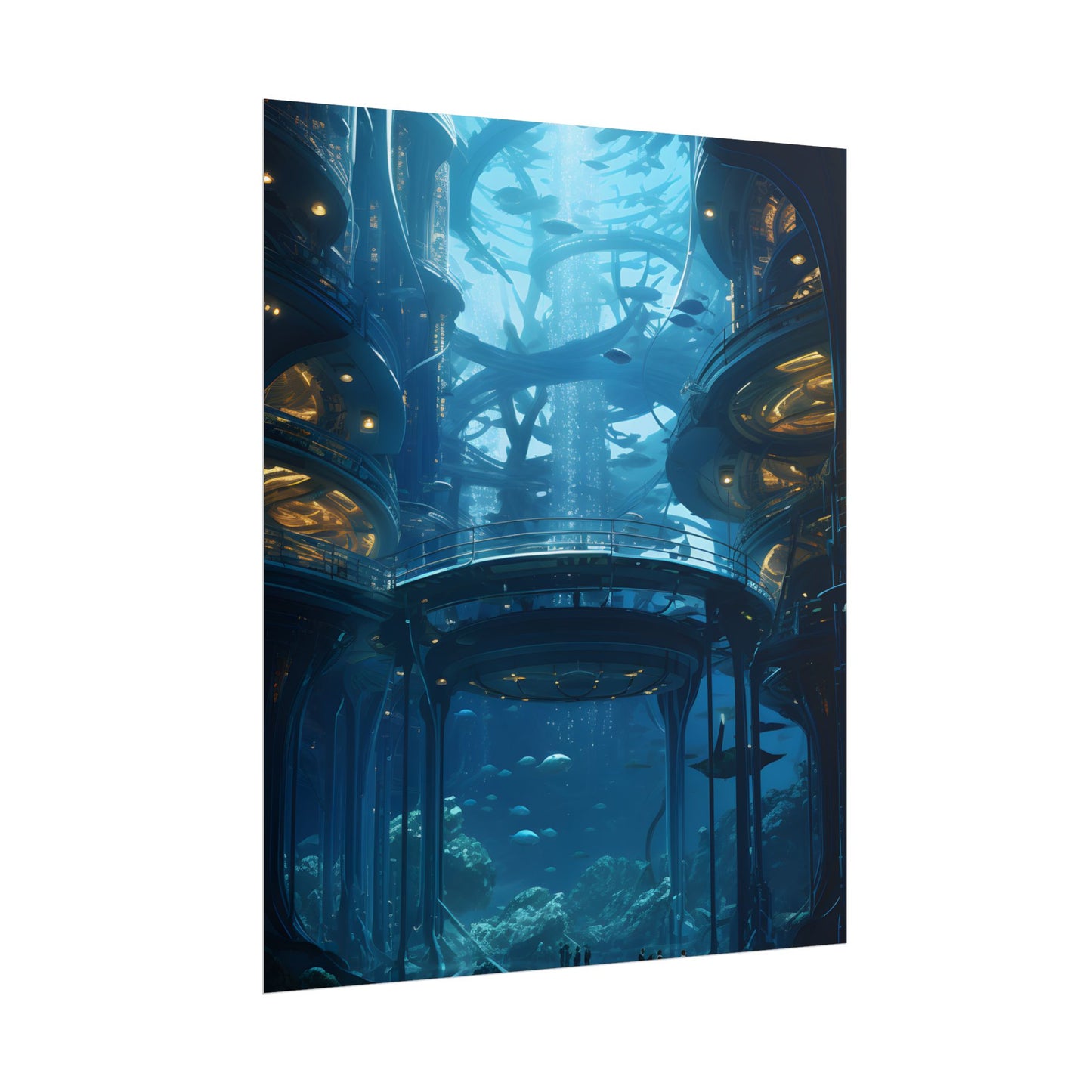 Advanced Underwater City: Visionary Metropol in the Future - Poster