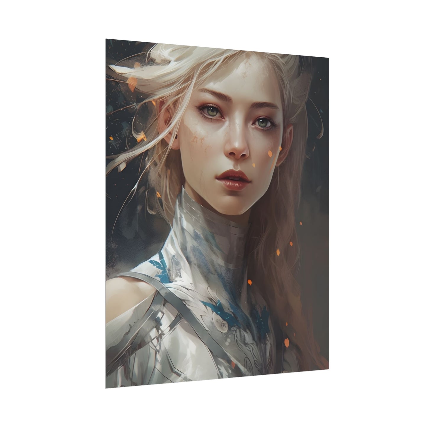 Astonishing Blonde Portrait: Capturing Intensity in Art - Poster