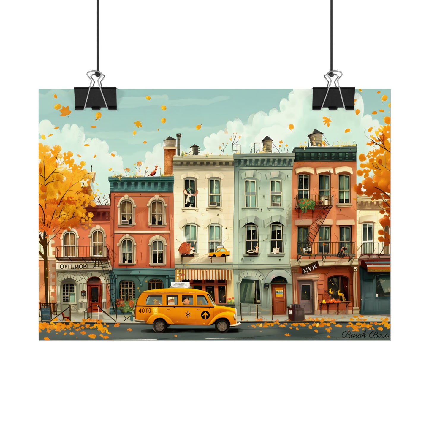 Whimsical Yellow Dream: A Captivating Illustration - Poster
