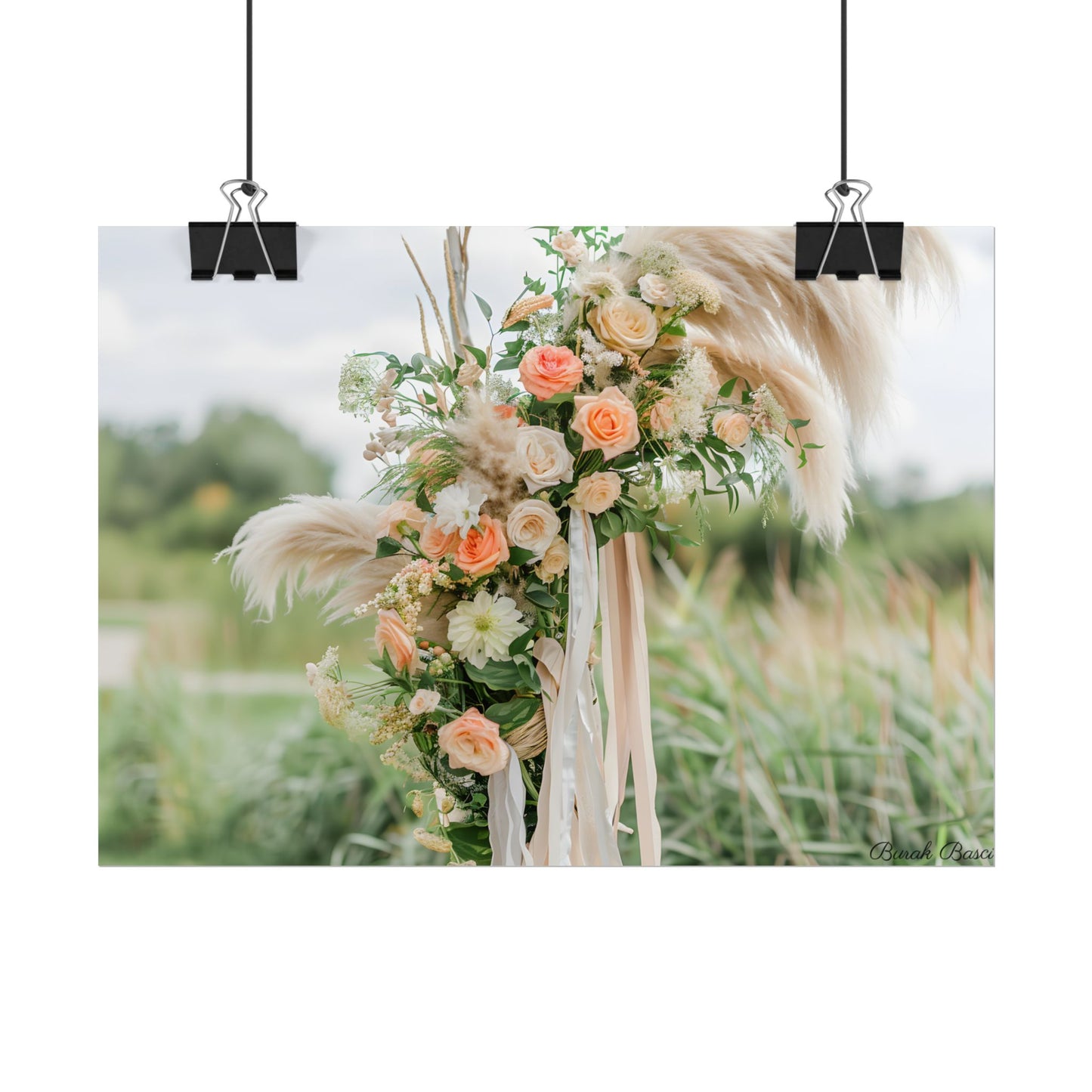 Whimsical Floral Wonders: Vibrant Pampas Garden Art - Poster