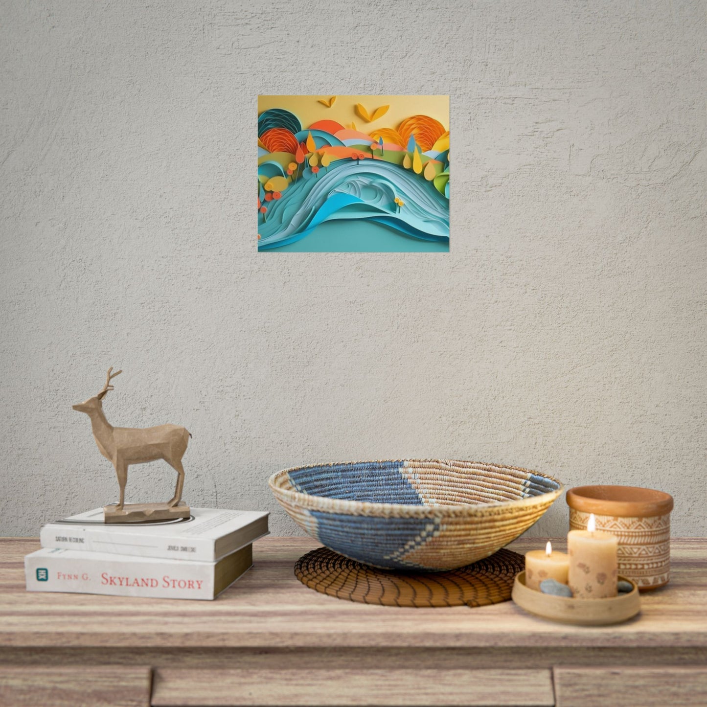 Magical Peaceful Beach: Paper Quilled Serenity - Poster