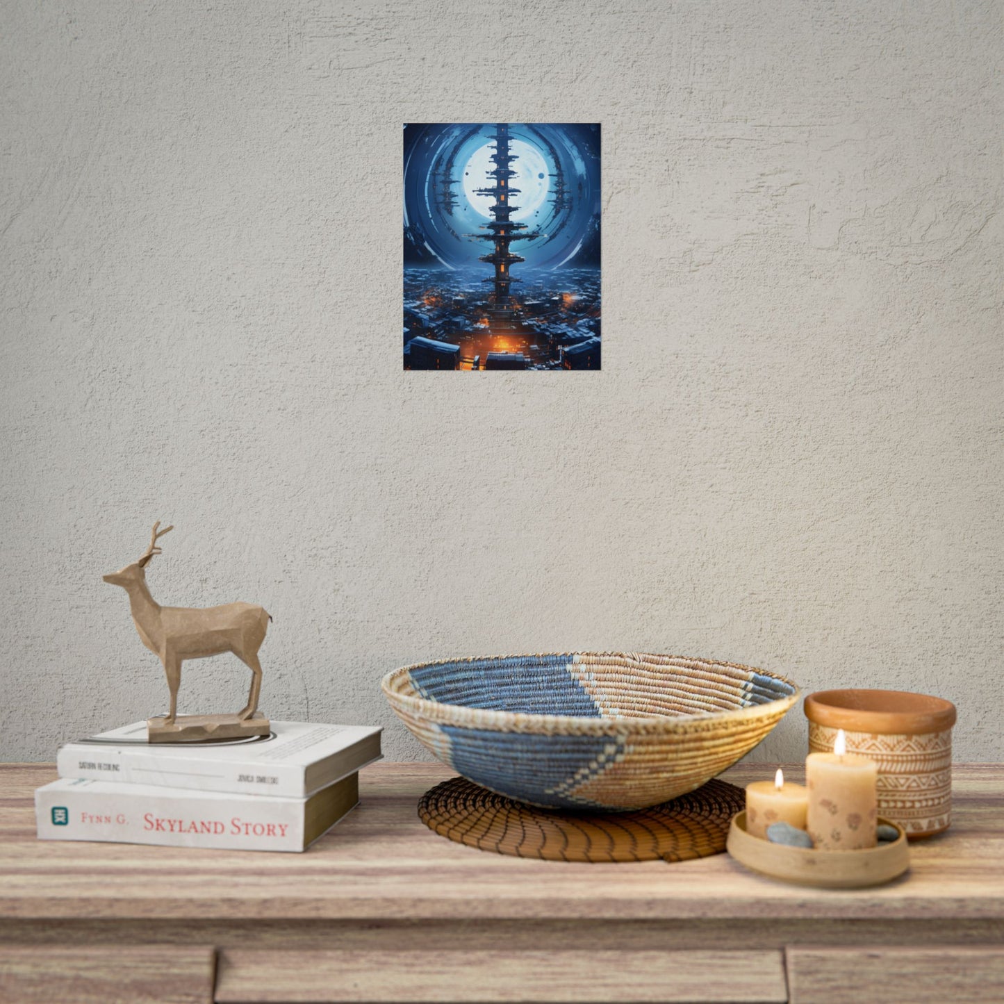 Aetherial Space Station: Low Earth Orbit Digital Art - Poster