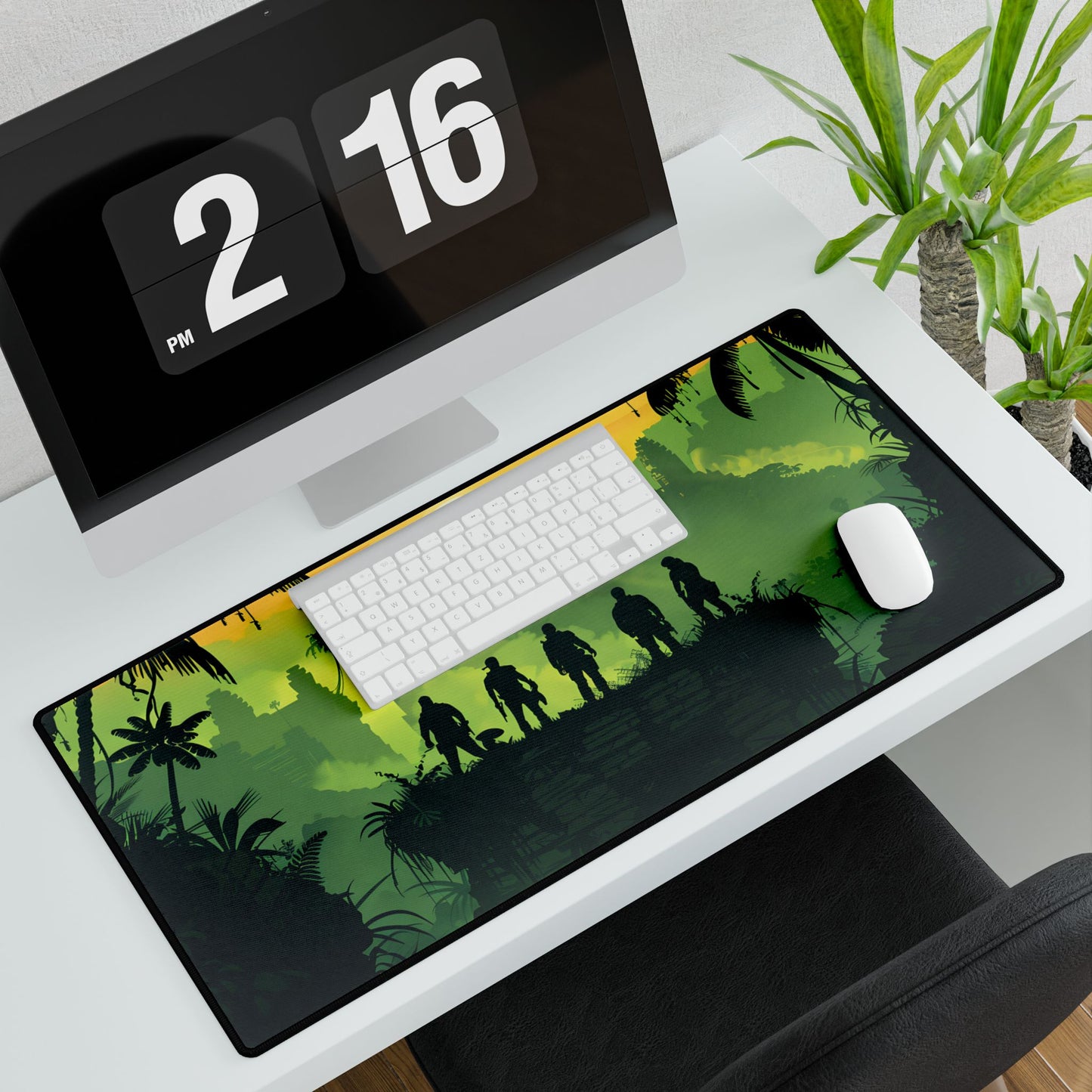Minimalist Nathan Drake Illustration: Monochromatic Art - Desk Mat