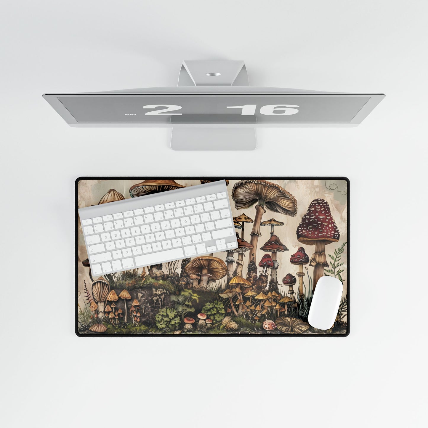 Vintage Mushroom Illustrations: A Collection of Unique Fungi - Desk Mat