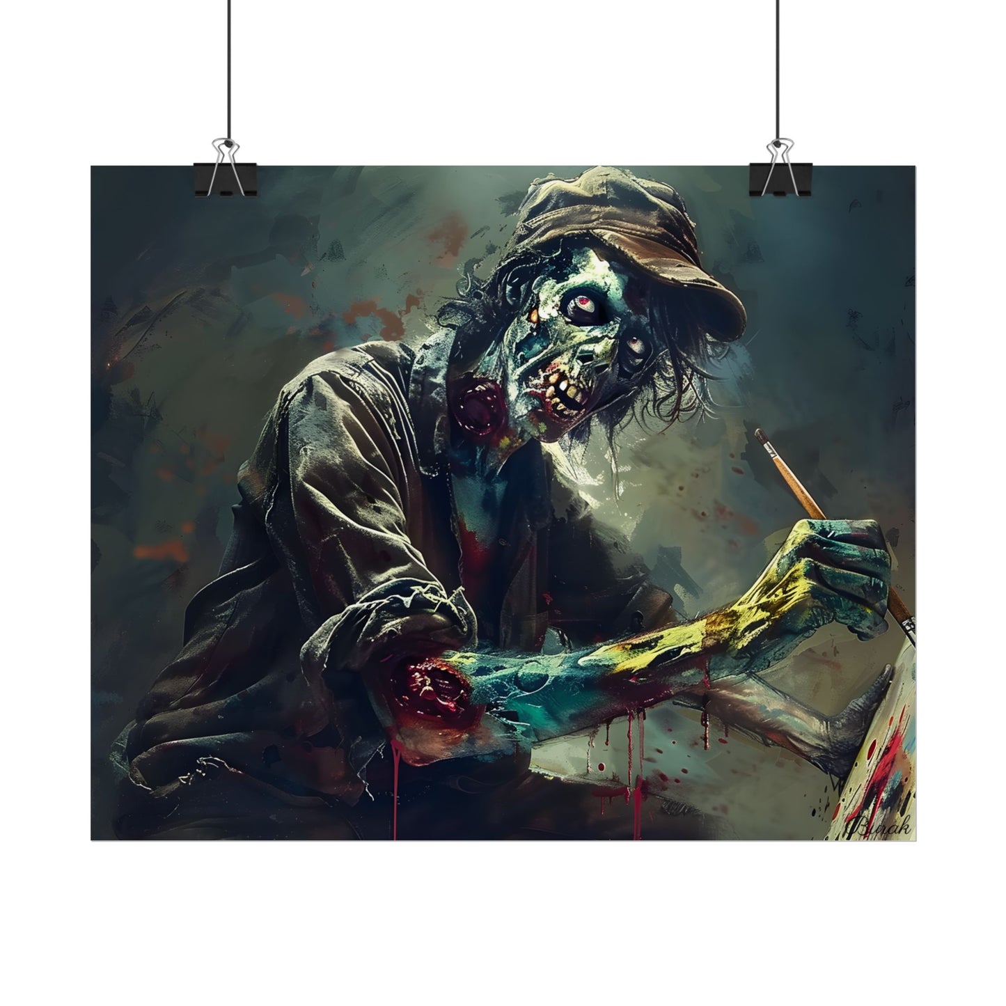 Zombie Horror Original Art: Original Artwork - Poster
