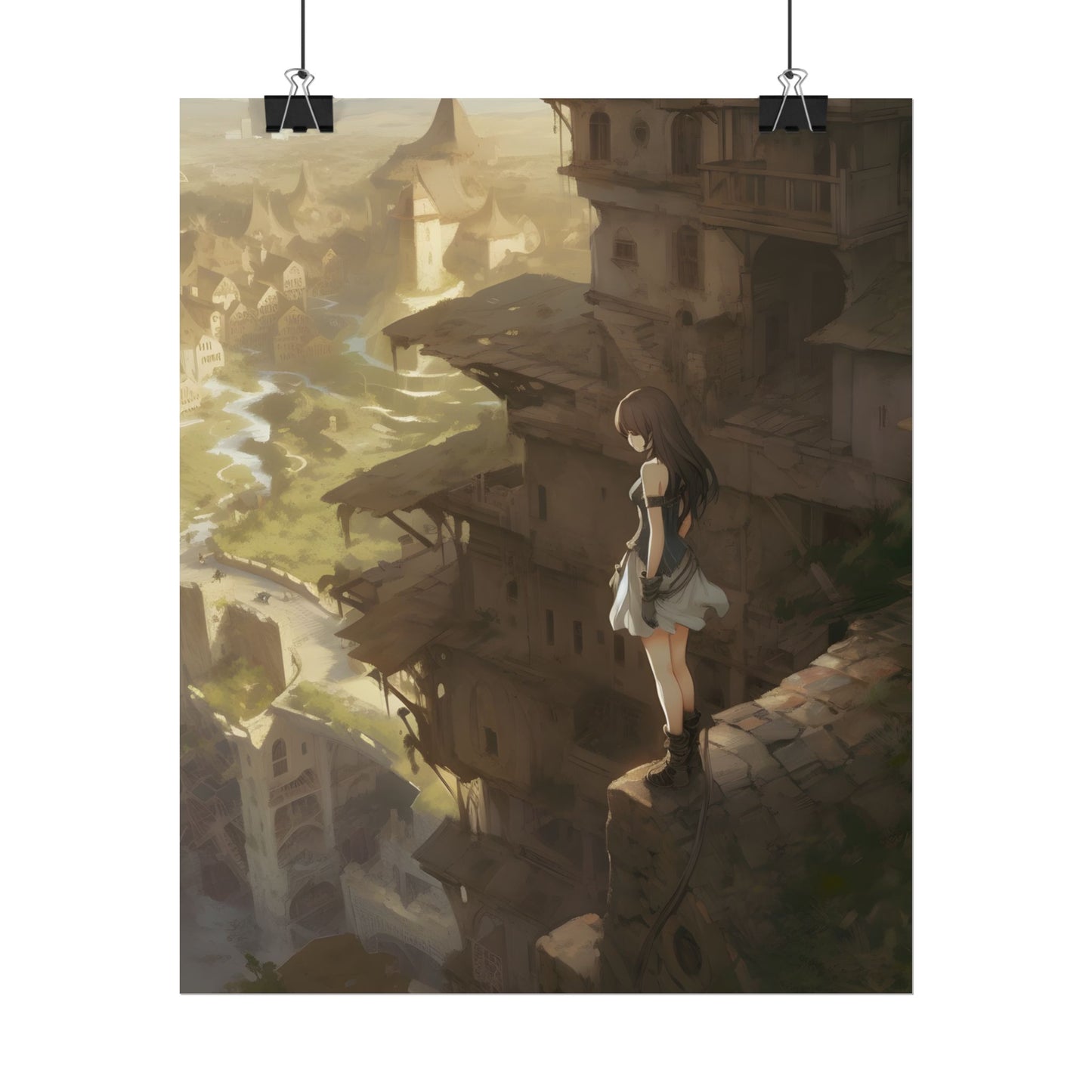 Anime Bird in Flight: Feathered Friend Soaring Through Air - Poster