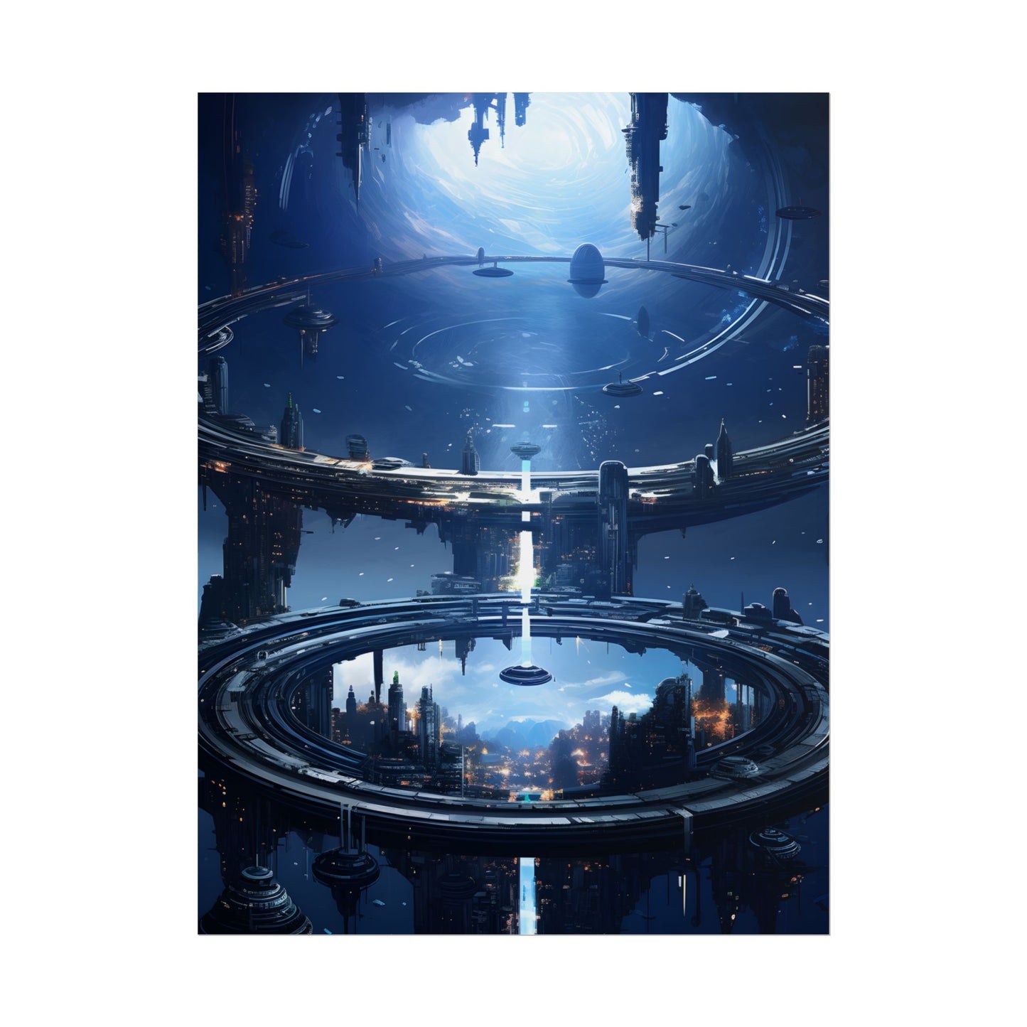 Aetherial Space Station: Massive, Futuristic Space Station in Orbit - Poster