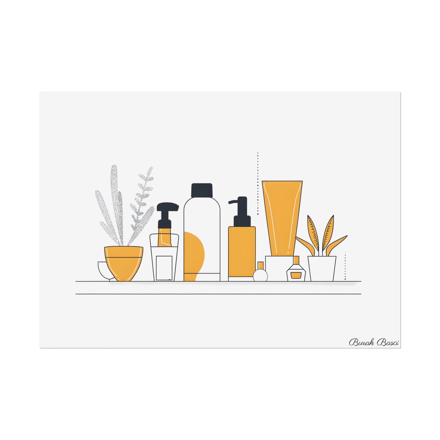 Minimalist Product Design: Bold Gray Illustration Artwork - Poster