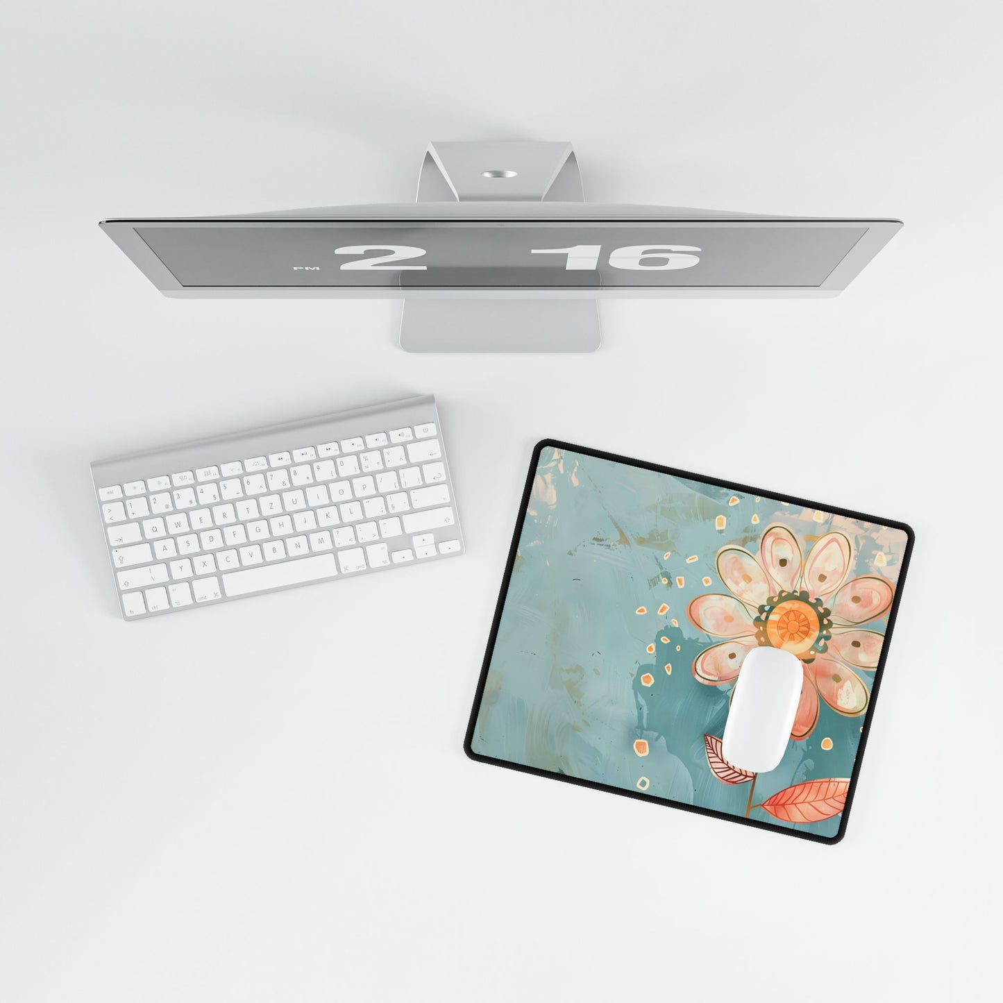 Whimsical Growth Mindset Flower: Blooming Art - Desk Mat