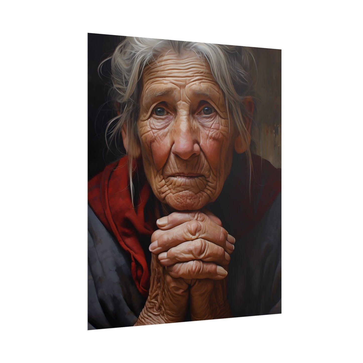Wisdom in Age: Elderly Portrait Art - Poster