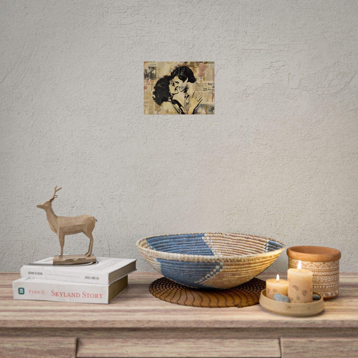 Retro Vintage Romance: Couples Newsprint Artwork - Poster