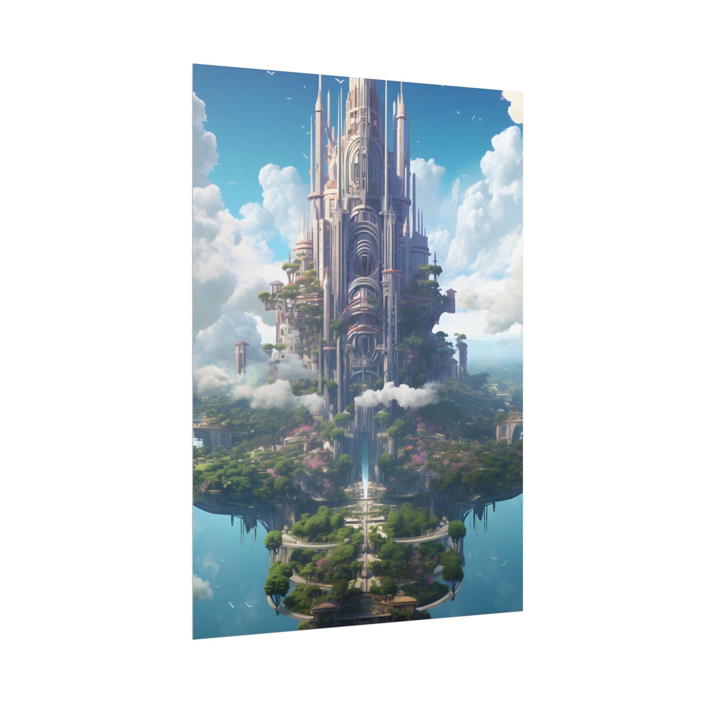 Floating City Dreamscape: Urban Harmony - Poster