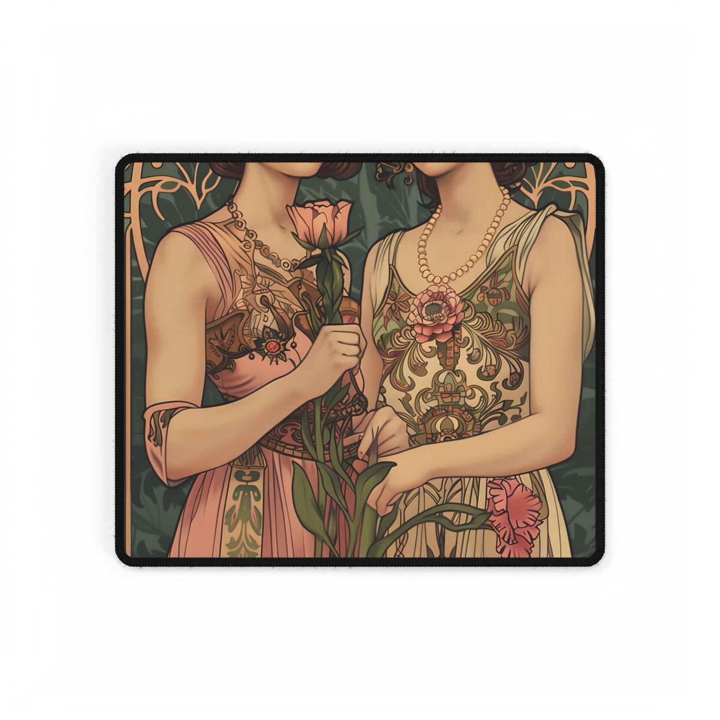 Women in Harmony: Primrose Bloom Artwork - Desk Mat
